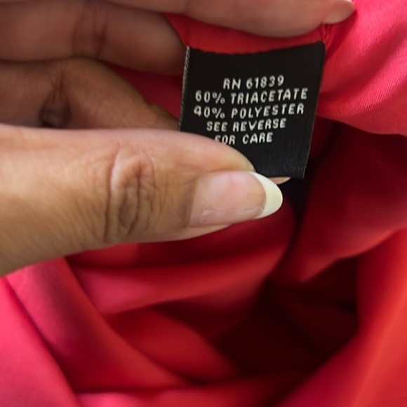 Rickie Freeman Teri Jon Size 8 Red V Neck Cocktail Sheath Dress - Picture 7 of 7